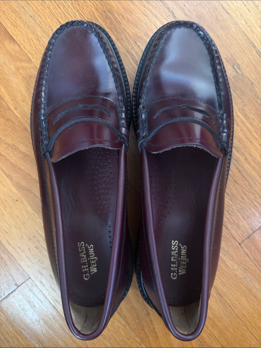 G.H. Bass & Co. Wine Leather Penny Loafers